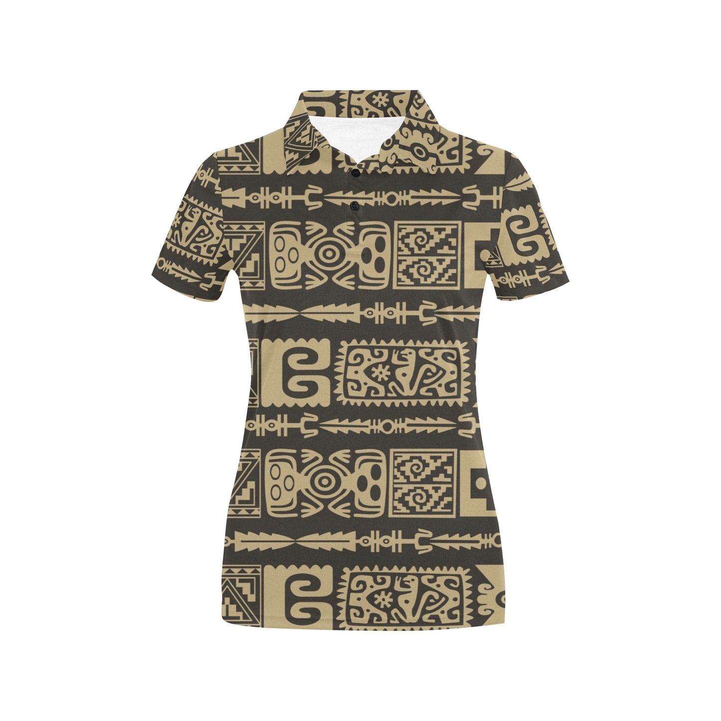 Mayan Pattern Print Design 03 Women's Polo Shirt