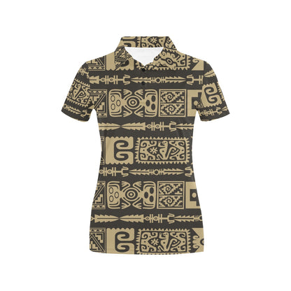 Mayan Pattern Print Design 03 Women's Polo Shirt