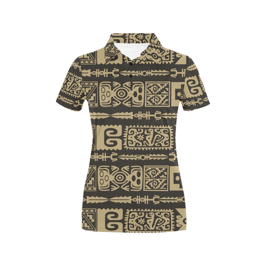 Mayan Pattern Print Design 03 Women's Polo Shirt