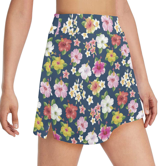 Hibiscus Sweet Print Design LKS304 17" Golf & Pickleball Skort with Pockets