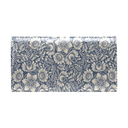 Elegant Floral Print Pattern Women's Trifold Wallet