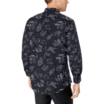Zodiac Print Design LKS304 Men's Long Sleeve Dress Shirt