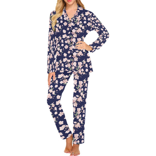 Sakura Print Design LKS301 Women's Long Pajama Set
