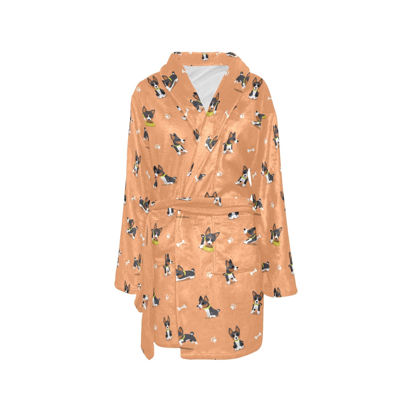 Basenji Pattern Print Design 01 Women's Fleece Robe