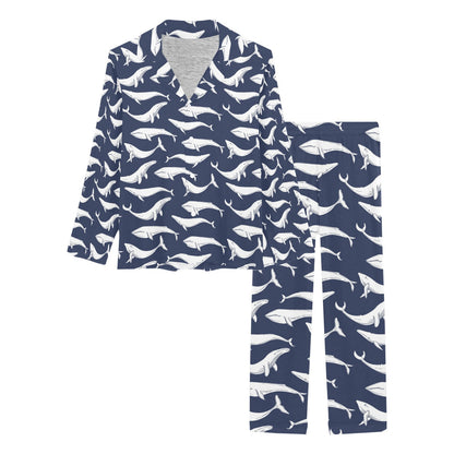 Whale Print Design LKS308 Women's Long Pajama Set