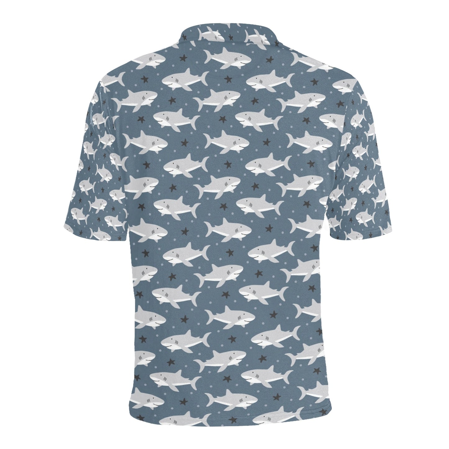 Shark Print Design LKS305 Men Polo Shirt