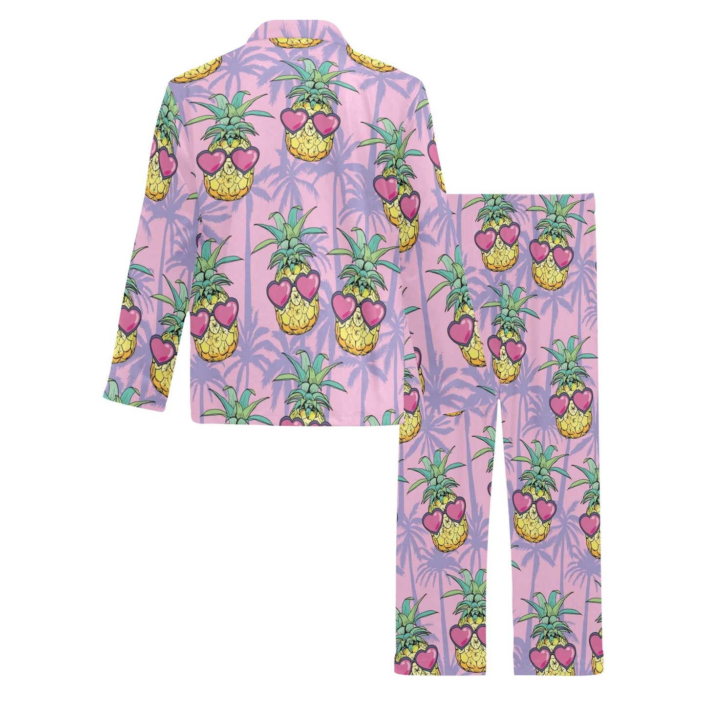 Pineapple Pattern Print Design PP06 Men's Long Pajama Set