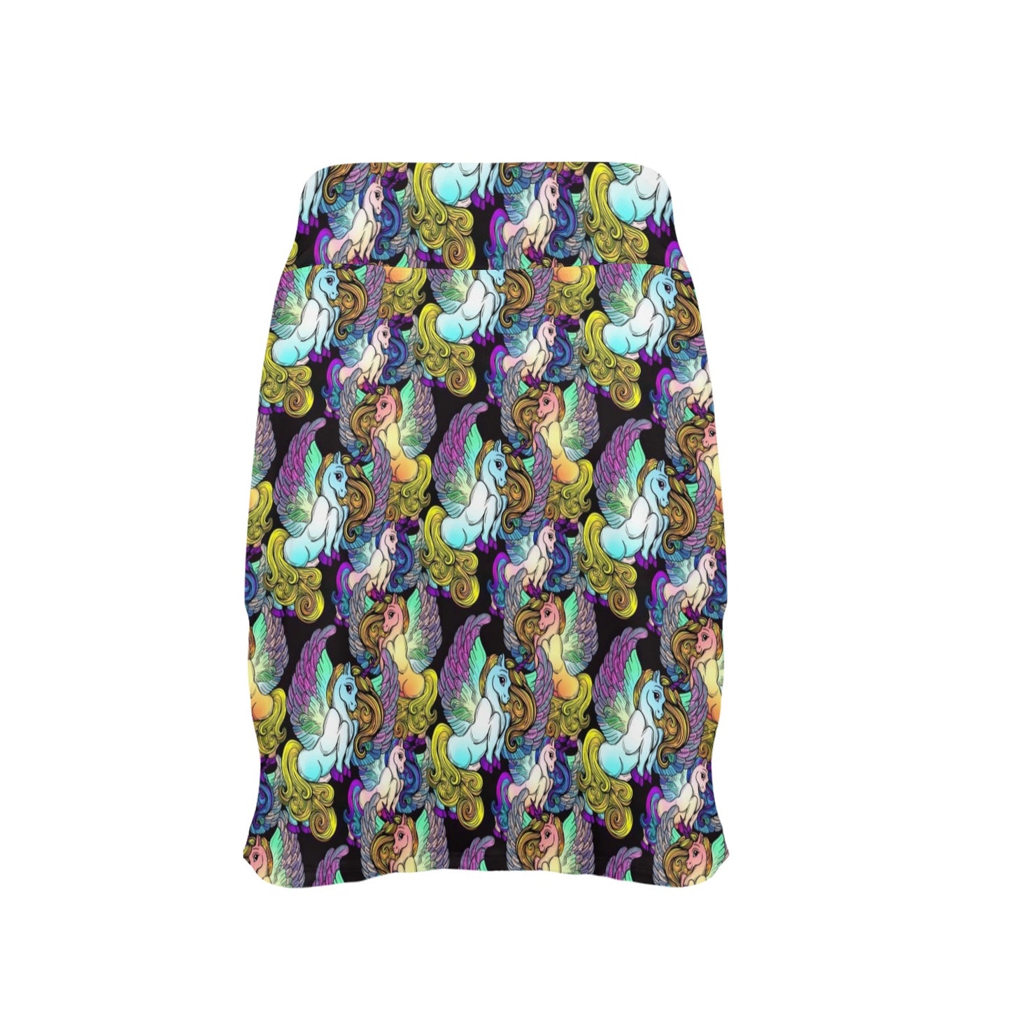 Unicorn With Wings Print Pattern 17" Golf & Pickleball Skort with Pockets