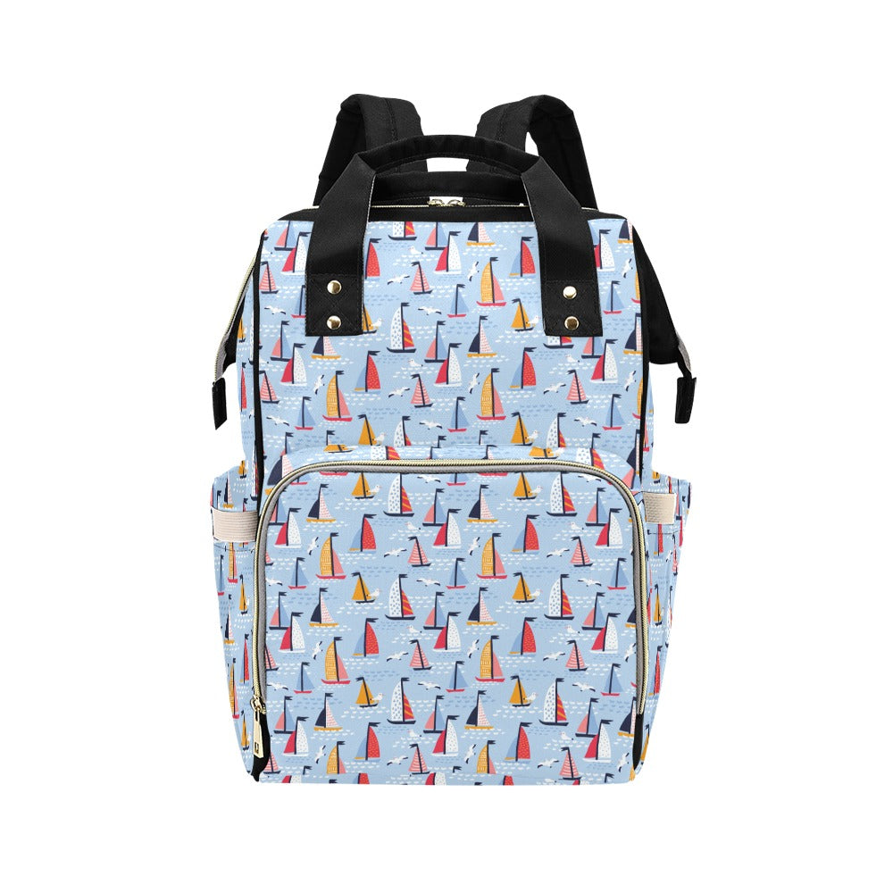 Sailboat Print Design LKS304 Diaper Bag Backpack