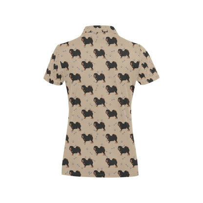 Tibetan Mastiffs Print Design LKS301 Women's Polo Shirt