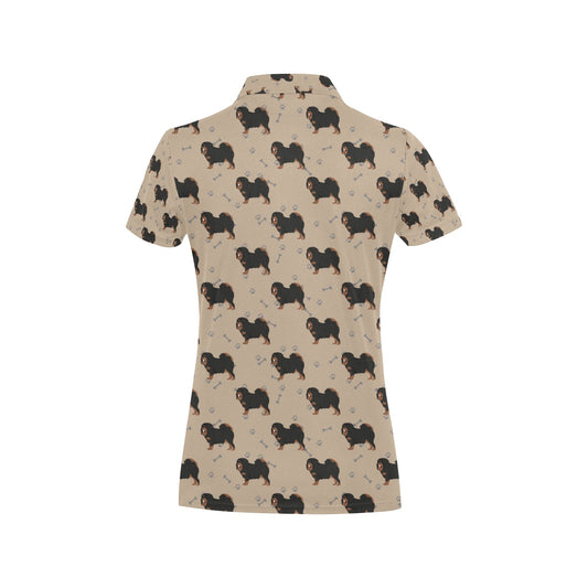 Tibetan Mastiffs Print Design LKS301 Women's Polo Shirt