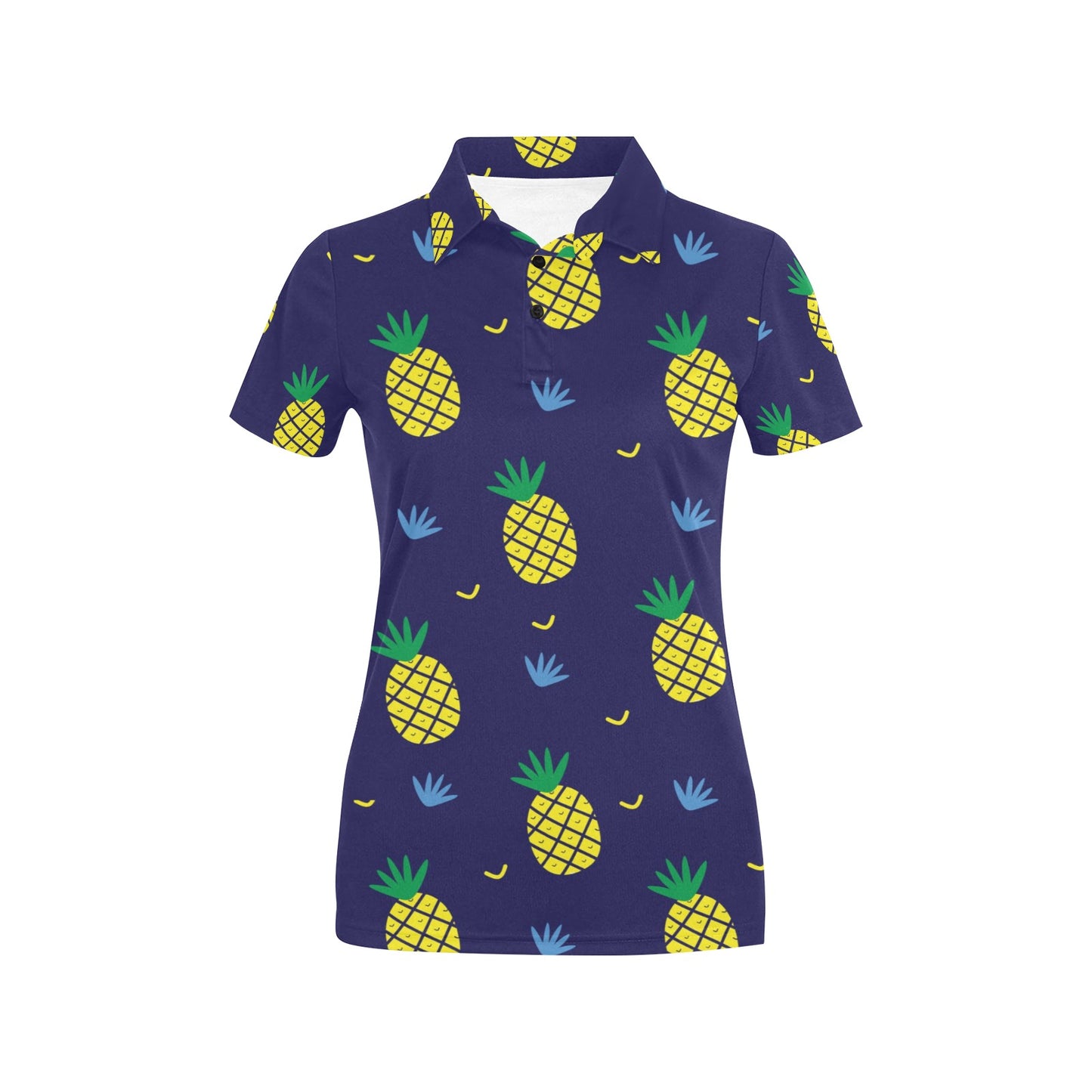 Pineapple Pattern Print Design A01 Women's Polo Shirt