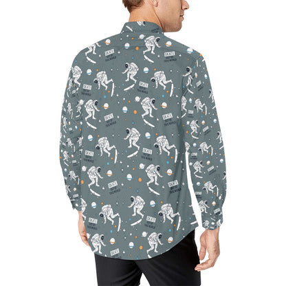 Skateboard Print Design LKS306 Men's Long Sleeve Dress Shirt
