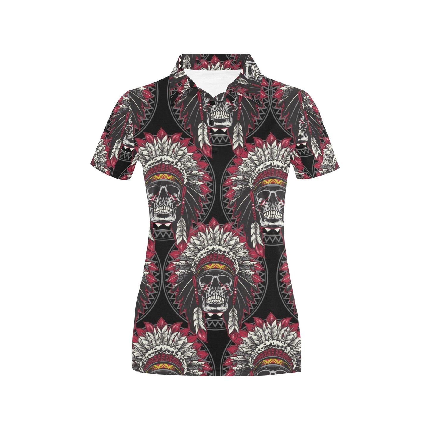 Native Indian Skull Women's Polo Shirt