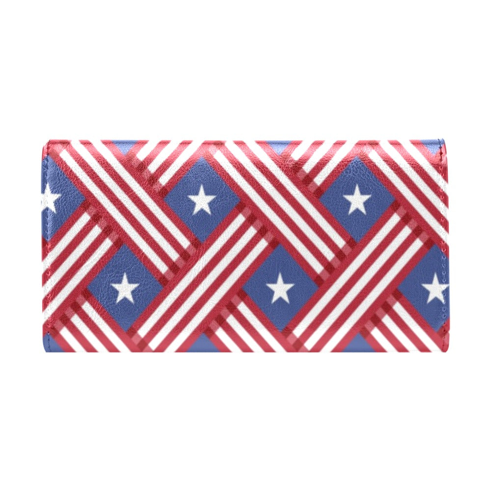 American flag Pattern Women's Trifold Wallet