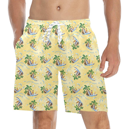 Surf Catch the Wave Design Men's Swim Trunks Beach Shorts