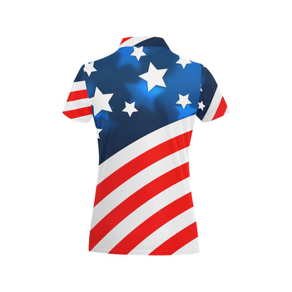 American flag Style Women's Polo Shirt