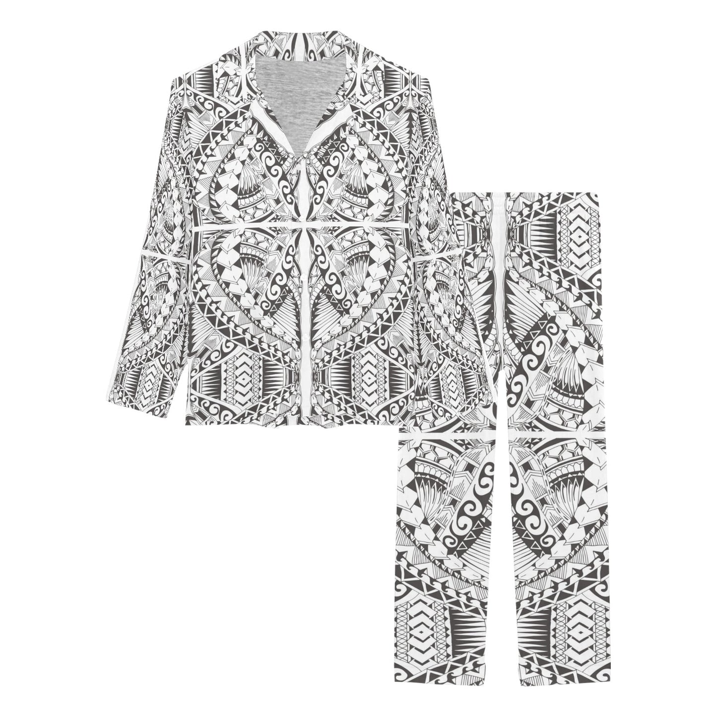 Samoan Style Print Design LKS301 Women's Long Pajama Set