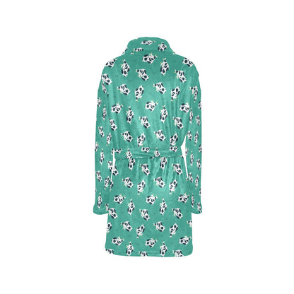 Cow Pattern Print Design 03 Women's Fleece Robe