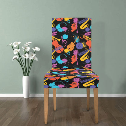 Saxophone Print Design LKS406 Dining Chair Slipcover