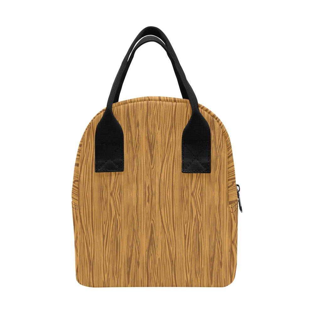 Wood Texture Print Design LKS301 Insulated Lunch Bag
