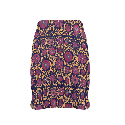 Suzani Print Design LKS303 17" Golf & Pickleball Skort with Pockets