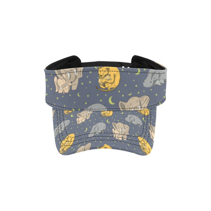 Safari Elephant Lion Print Design LKS303 Unisex Sun Visor