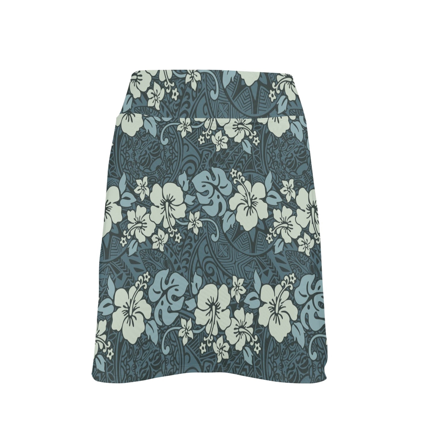 Flower Hawaiian Hibiscus Style Print Pattern 17" Golf & Pickleball Skort with Pockets
