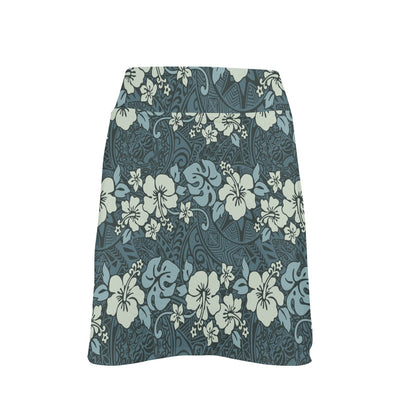 Flower Hawaiian Hibiscus Style Print Pattern 17" Golf & Pickleball Skort with Pockets