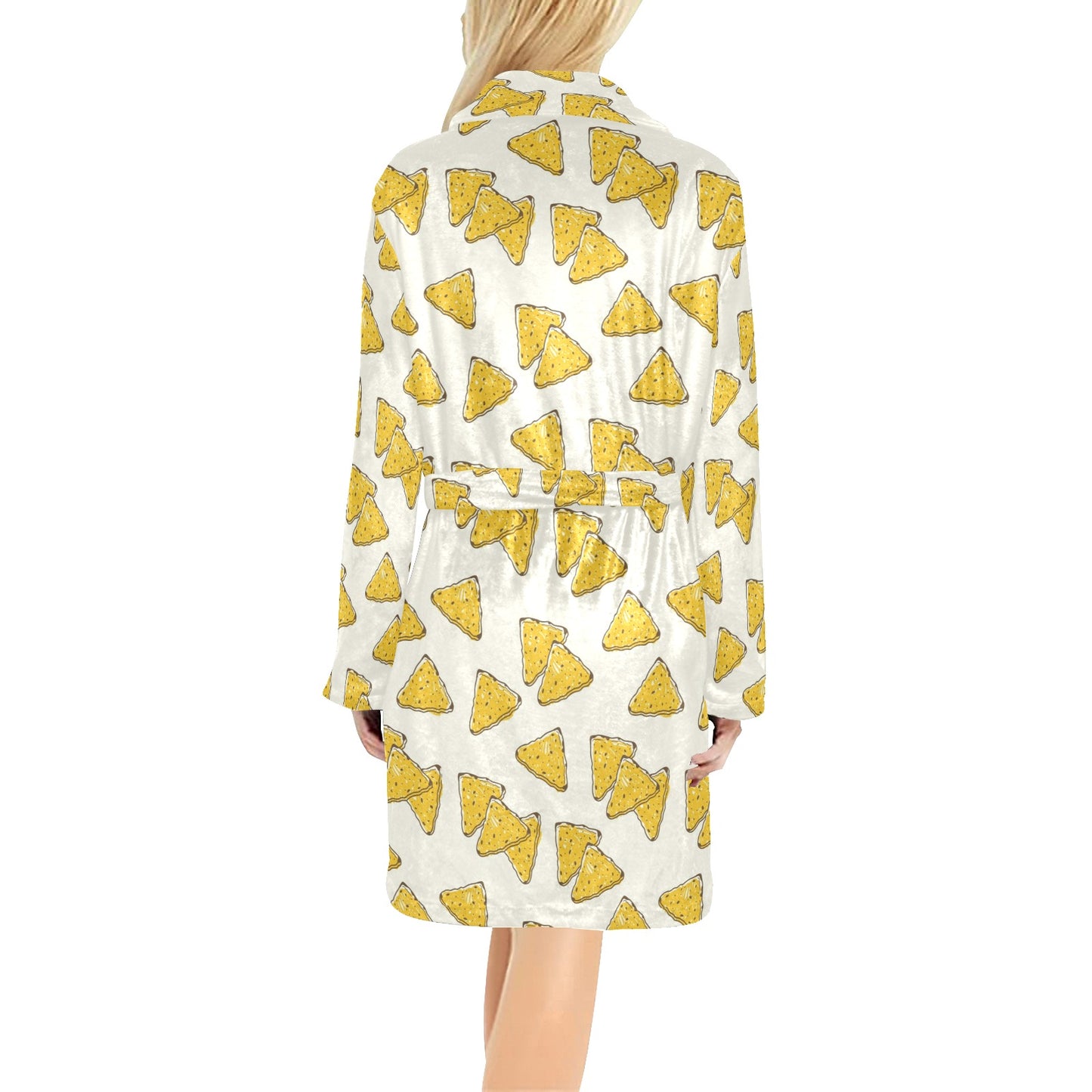 Nachos Pattern Print Design A01 Women's Fleece Robe