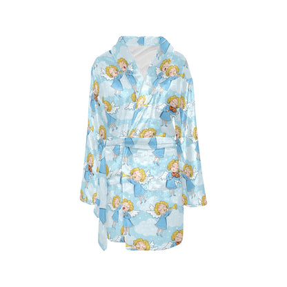 Angel Musician Pattern Print Design 09 Women's Fleece Robe