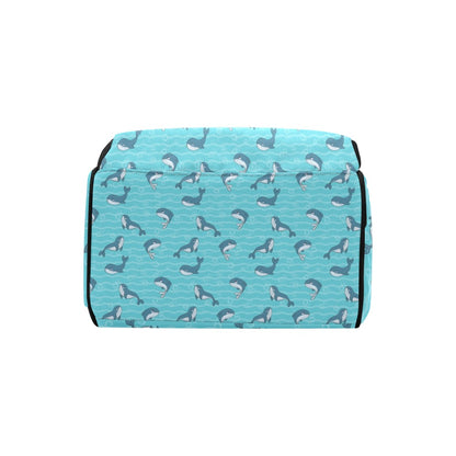 Whale Print Design LKS303 Diaper Bag Backpack
