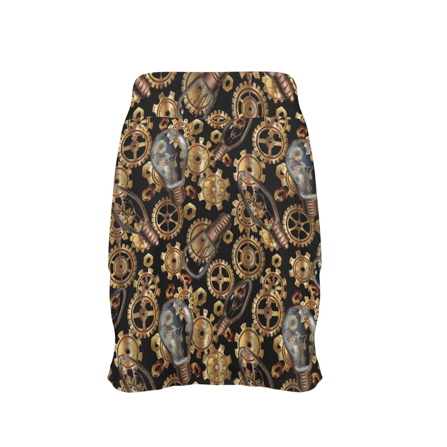 Steampunk Lightbulb Print Design LKS304 17" Golf & Pickleball Skort with Pockets