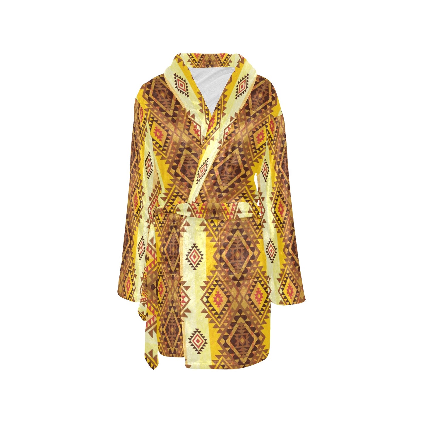 Native Pattern Print Design A09 Women's Fleece Robe