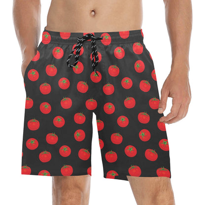 Tomato Print Design LKS305 Men's Swim Trunks Beach Shorts