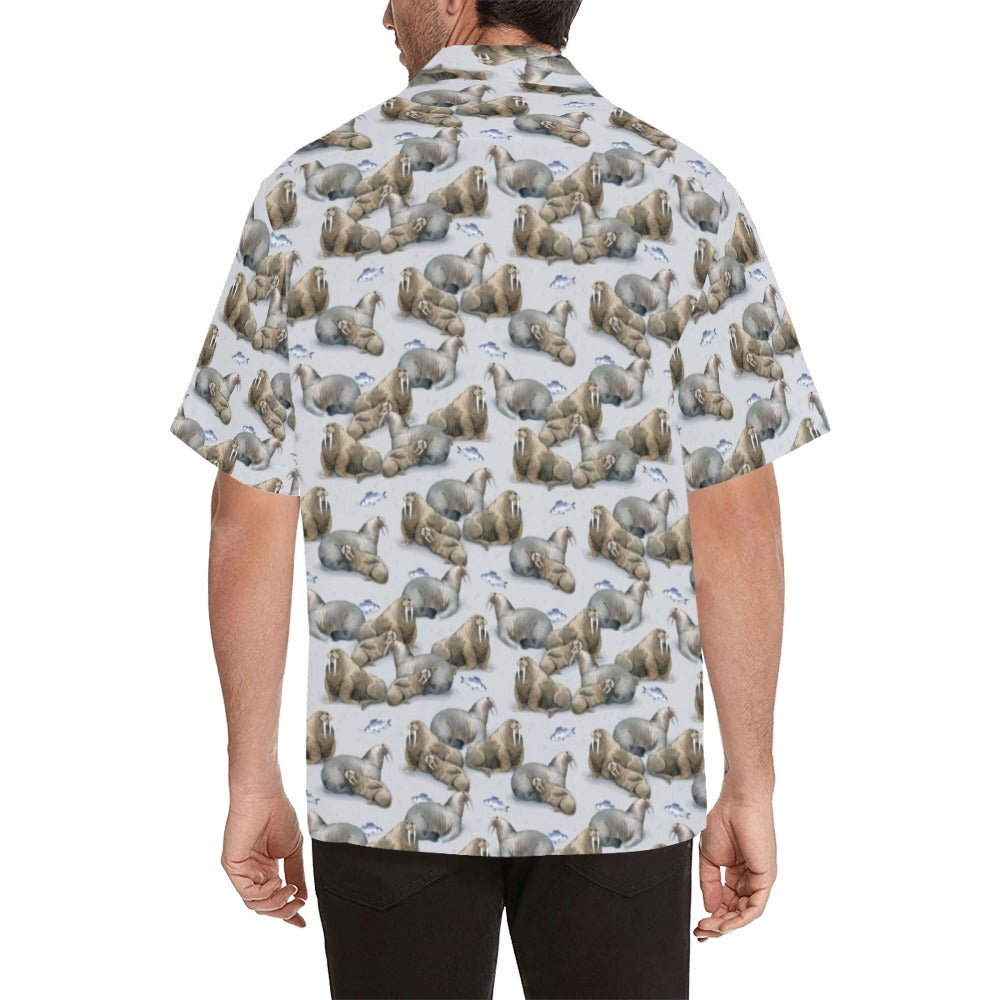 Walrus Print Design LKS401 Men's Men's Hawaiian Shirt