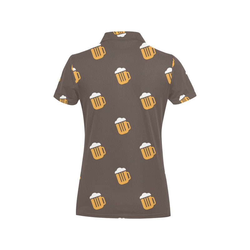 Beer Pattern Print Design 01 Women's Polo Shirt