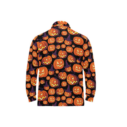 Halloween Pattern Print Design 04 Long Sleeve Polo Shirt For Men's