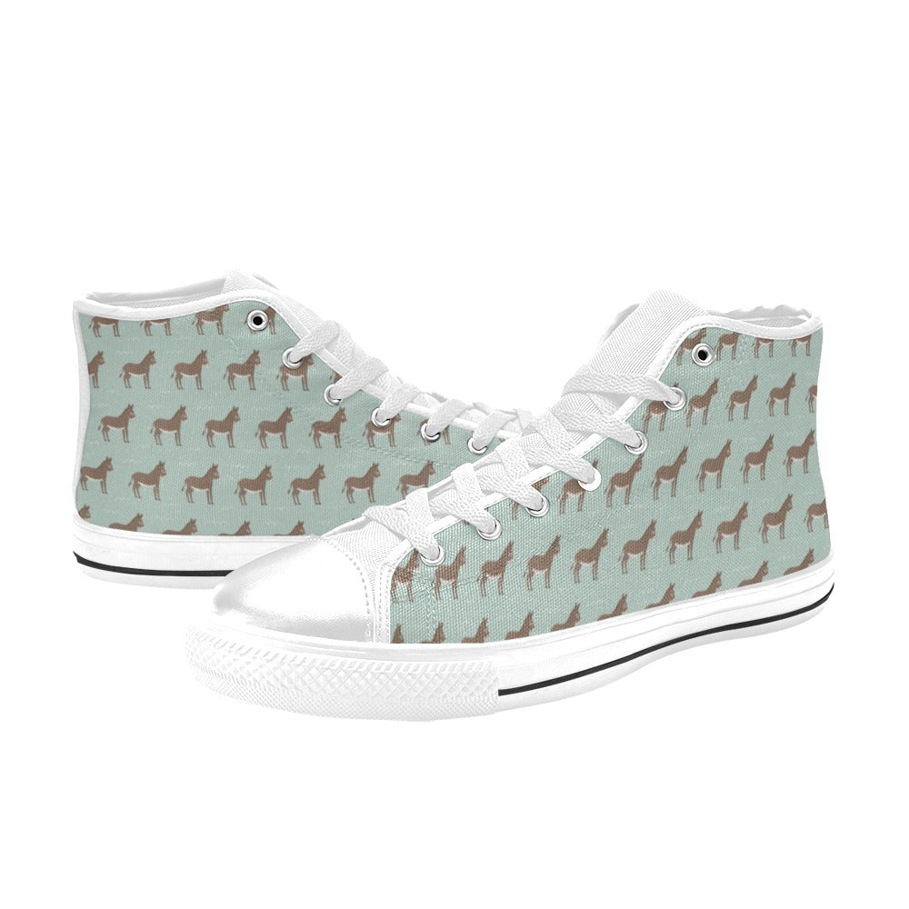 Donkey Print Design LKS402 Men's High Top Canvas Shoes