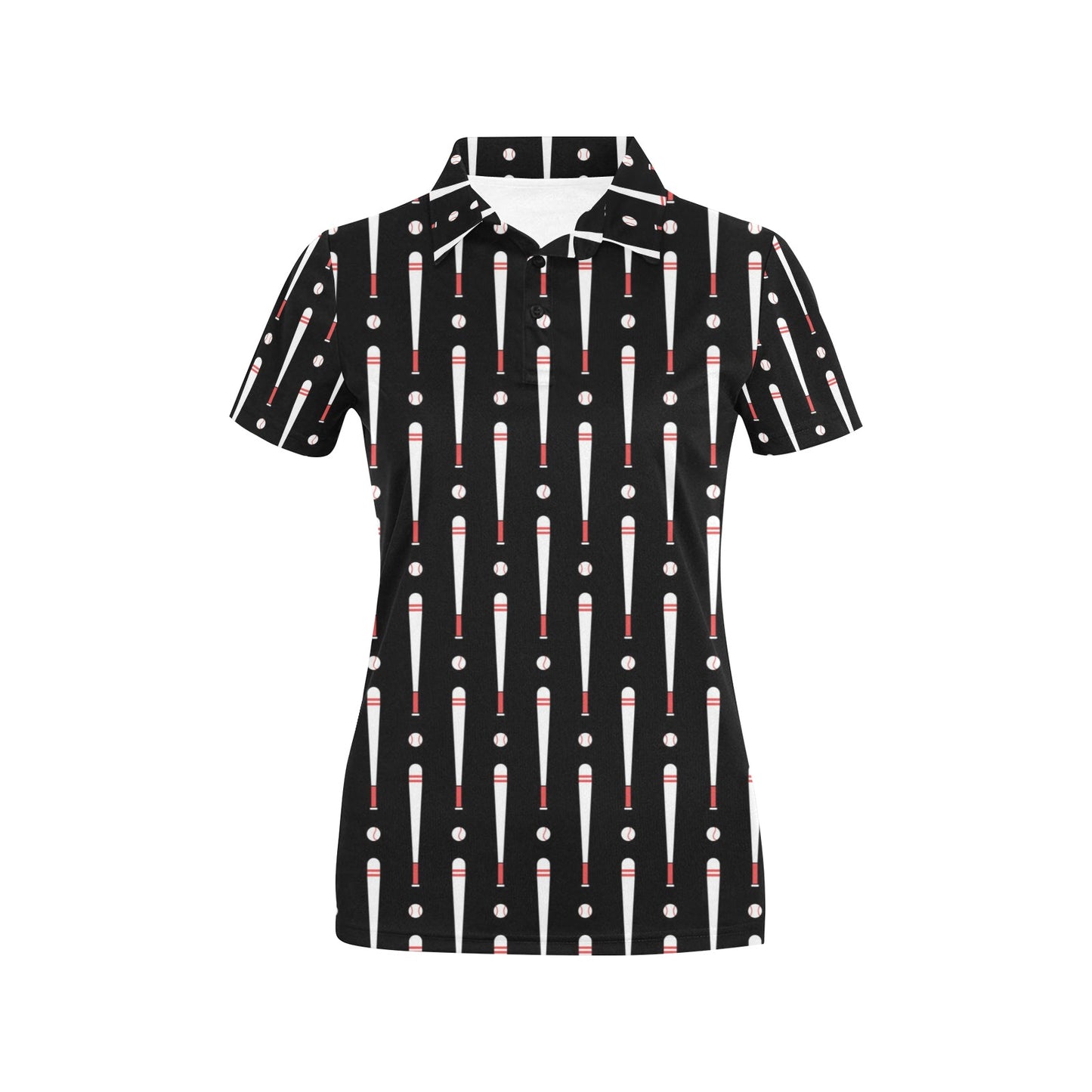 Baseball Pattern Print Design 03 Women's Polo Shirt