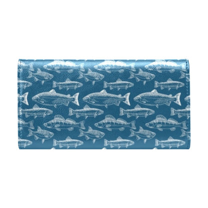 Salmon Fish Print Design LKS301 Women's Trifold Wallet