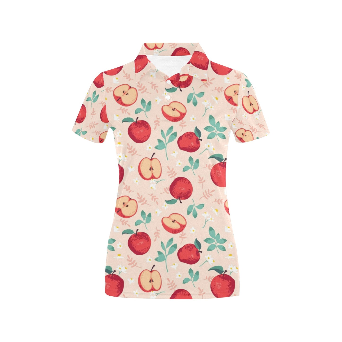 Apple Pattern Print Design AP06 Women's Polo Shirt