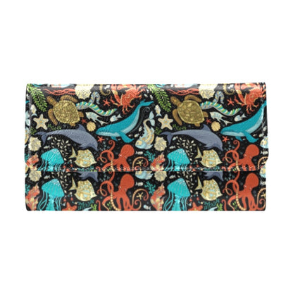 Underwater Animal Print Design LKS301 Women's Trifold Wallet