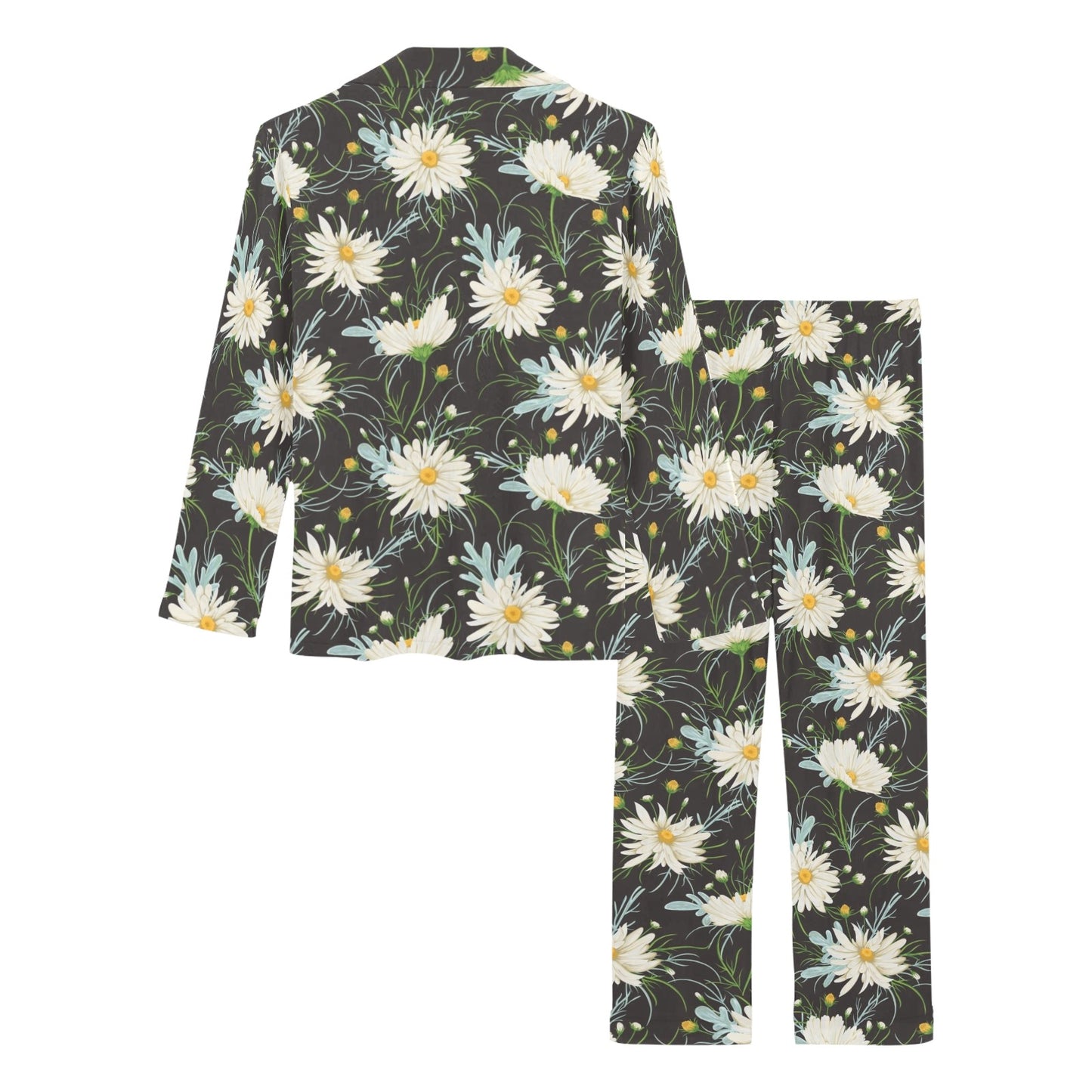 Daisy Pattern Print Design DS08 Women's Long Pajama Set