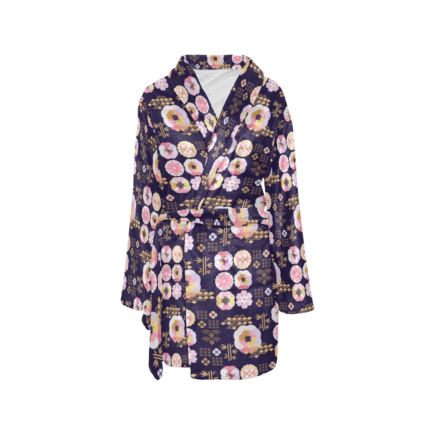 Sakura Japan Style Print Design LKS302 Women's Fleece Robe