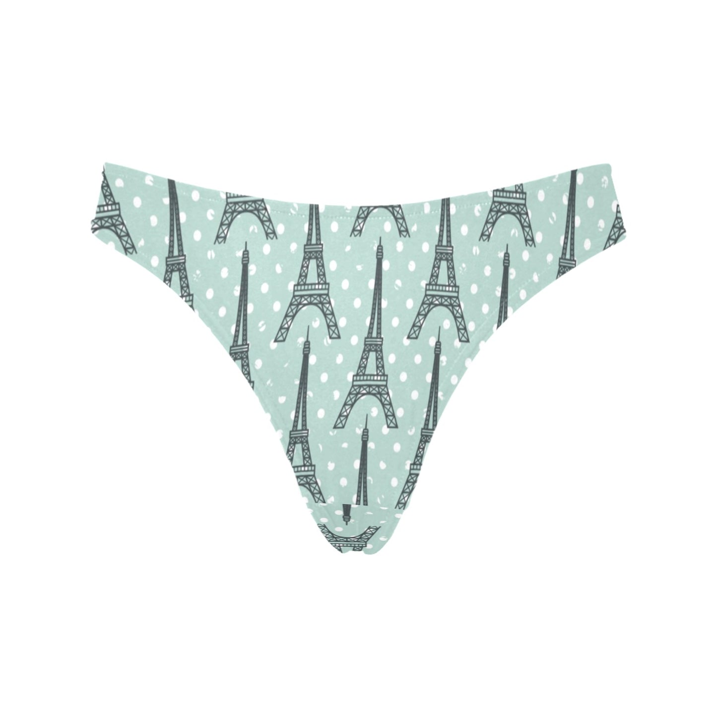 Eiffel Tower Polka Dot Print Women's Thongs