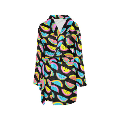 Watermelon Pattern Print Design WM08 Women's Fleece Robe
