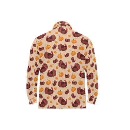 Thanksgiving Print Design LKS308 Long Sleeve Polo Shirt For Men's