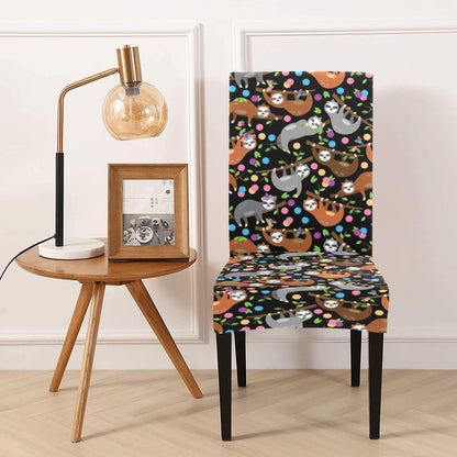 Sloth Print Design LKS306 Dining Chair Slipcover
