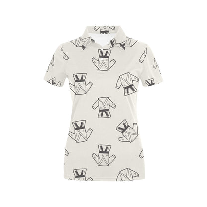 Karate Pattern Print Design 01 Women's Polo Shirt